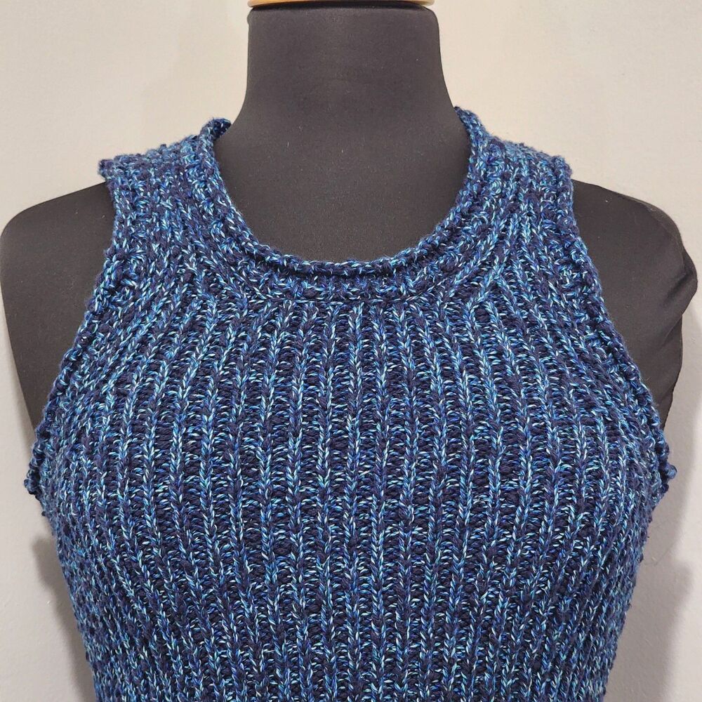 Anthropologie Pilcro Stitched Sleeveless Knit Sweater Tank Navy Blue NWT Size M - Picture 11 of 16